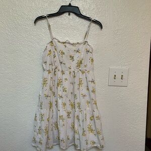 Wild Fable White and Yellow Spaghetti Strap Sundress